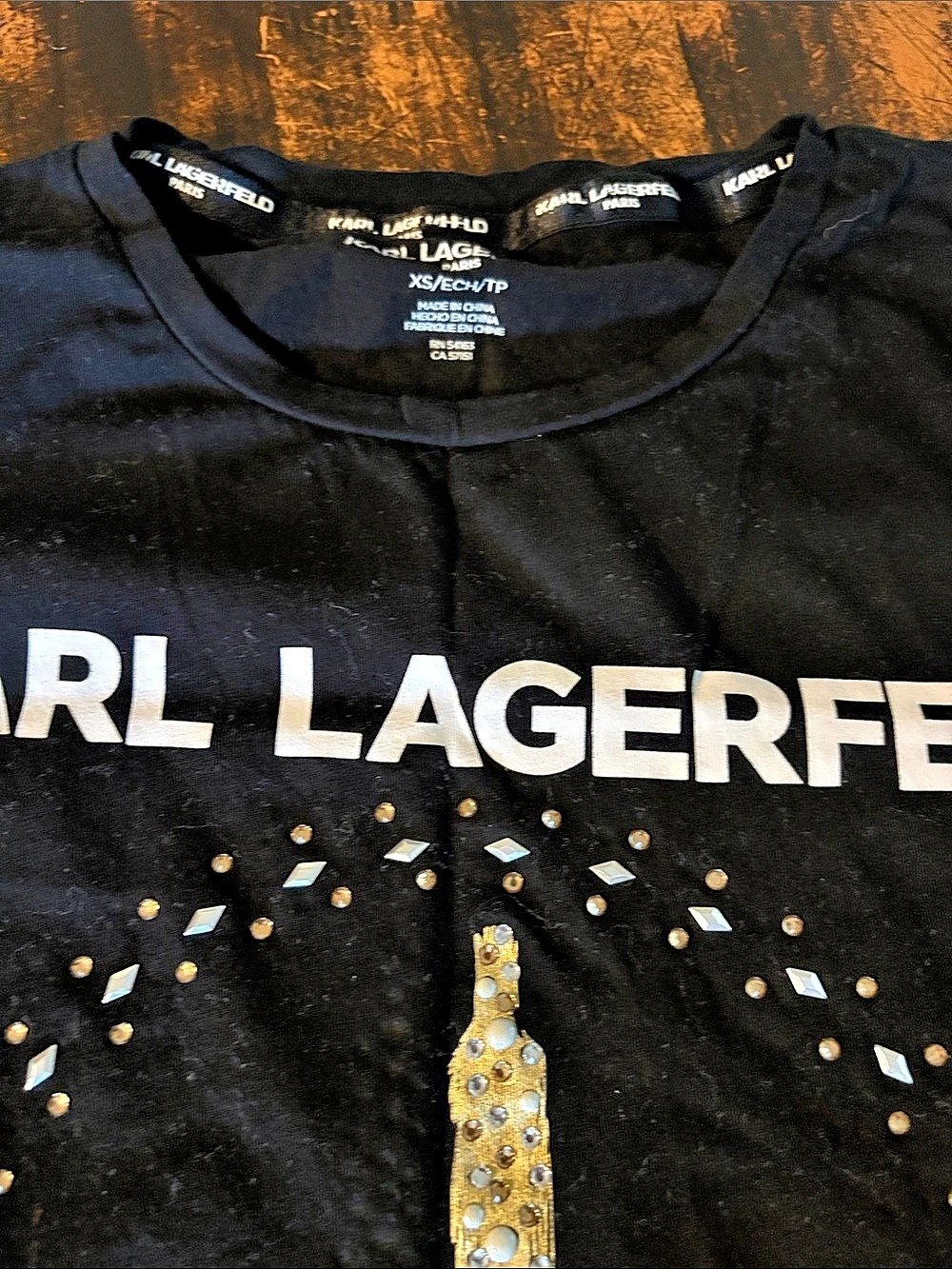 Karl Lagerfeld Eiffel Tower Graphic Tee Size XS (2) - Picture 3 of 6
